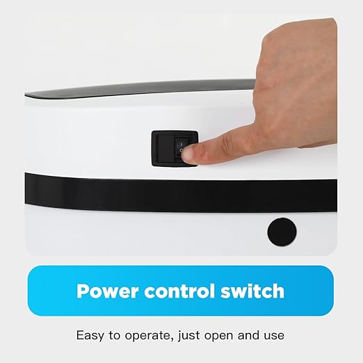 BestOffice | 13 Gallon Plastic Trash Can with Lid | White | Automatic Touchless Garbage Can | Odor Control | Modern Oval Design | Easy to Clean | Fits Any Kitchen, Bathroom, Office or Home