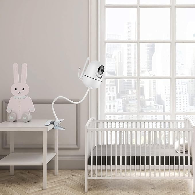 Baby Monitor Flexible Mount for HelloBaby HB65/HB6550/HB6558/HB66/ANMEATE SM935E/SM650|,No Tools, No Wall Damage, Portable with 360° Angle Adjustment (clamp)