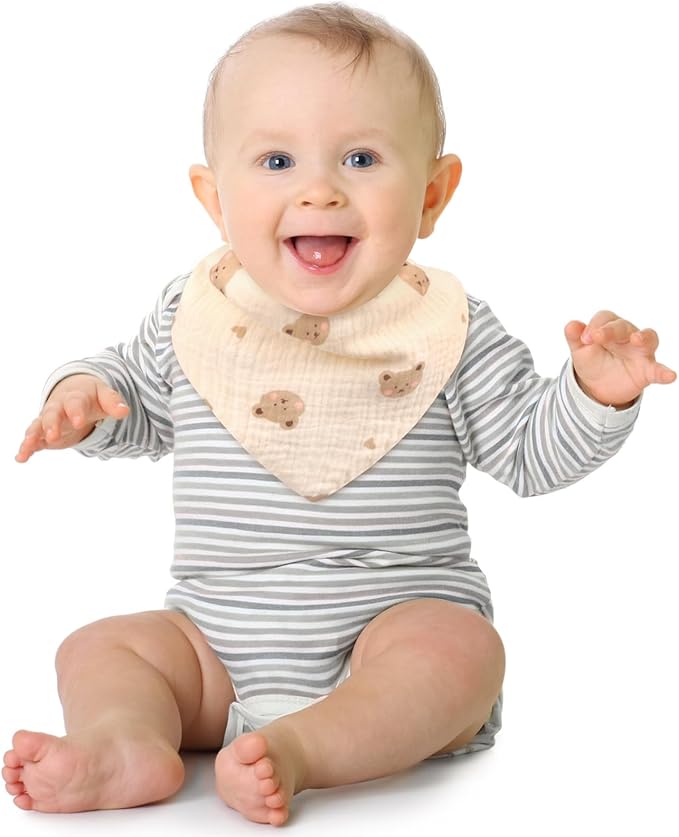 Accmor Muslin Baby Drool Bibs 6 Pack Baby Bandana Drool Bibs Soft Cotton Baby Bandana Bibs for Teething Drooling