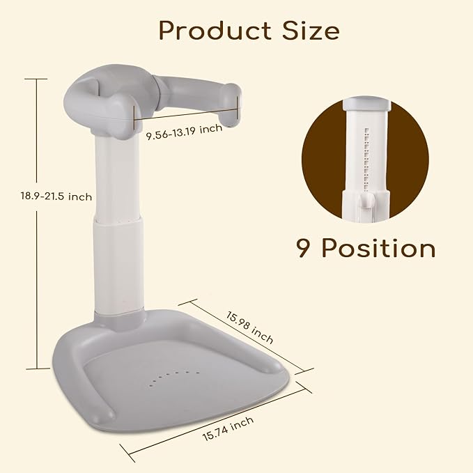 Dollate Baby Shower Standing Support Adjustable Height Baby Shower Stand with Anti-Slip Base, Portable Bath Stand for Infant 8-36 Months Toddler Standing Bath Support for Shower & Tub