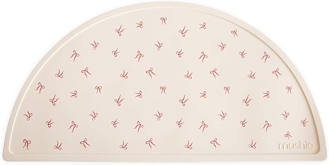 mushie Silicone Placemat for Kids | BPA-Free Non-Slip Design (Bows)