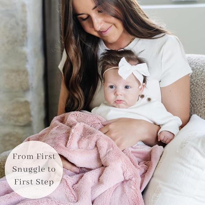 SARANONI Luxury Receiving Blankets for Babies | Ultra-Soft Lush and Boutique Quality Baby Blanket | Ballet Slipper Pink - 40" x 30"