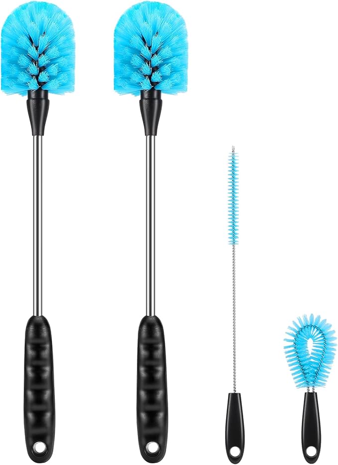 3-in-1 Stainless Steel Cleaning Brush Set, Long Handle for Narrow Neck Bottles, Sport Bottles, Coffee Mugs, Tumblers, Flask