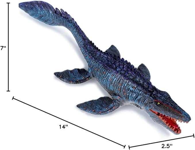 Jurassic Large Mosasaurus Dinosaur Toy Figure, 13.4" Realistic Giant Sea Monster Figurine, Educational Prehistoric Water World Ocean Creature for Model Decoration, Display, Collectors