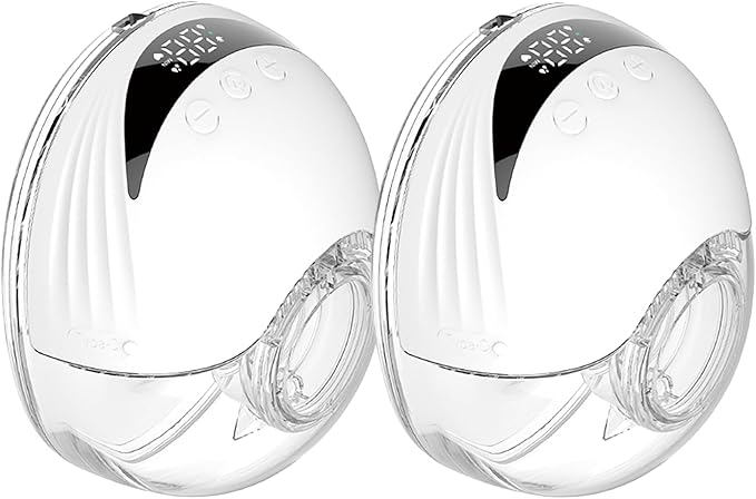 Wearable Breastfeeding Pump,4 Modes & 12 Levels, Hands Free Breast Pump, Portable Double Pump,Electric Breast Pump,Lightweight,Painless Comforts, Flange Sizes (19/21/mm) (White 2 Pack)