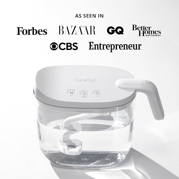 Carepod Mini Ultrasonic Cool Mist Humidifier for Bedroom, Quiet & Safe for Baby, Transparent, Only 3 Washable Parts & Easy to Clean, Filter-Free, Automatic Shut-off, Lasts 20Hrs (0.74Gal/2.8L)