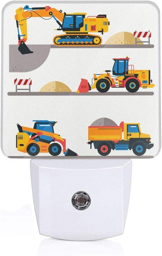 Led Night Light, Construction Car Decorative Plug in Nightlights,with Smart Auto Dusk to Dawn Night Light for Bedroom, Kitchen, Nursery, Bathroom