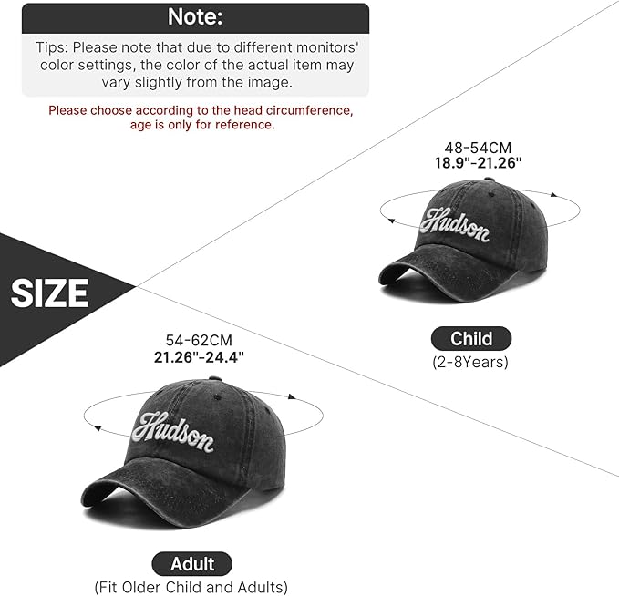 Custom Name Toddler Baseball Cap, Personalized Boys Girls Cotton Embroidered Hat, Trucker Hat for Kids Adults