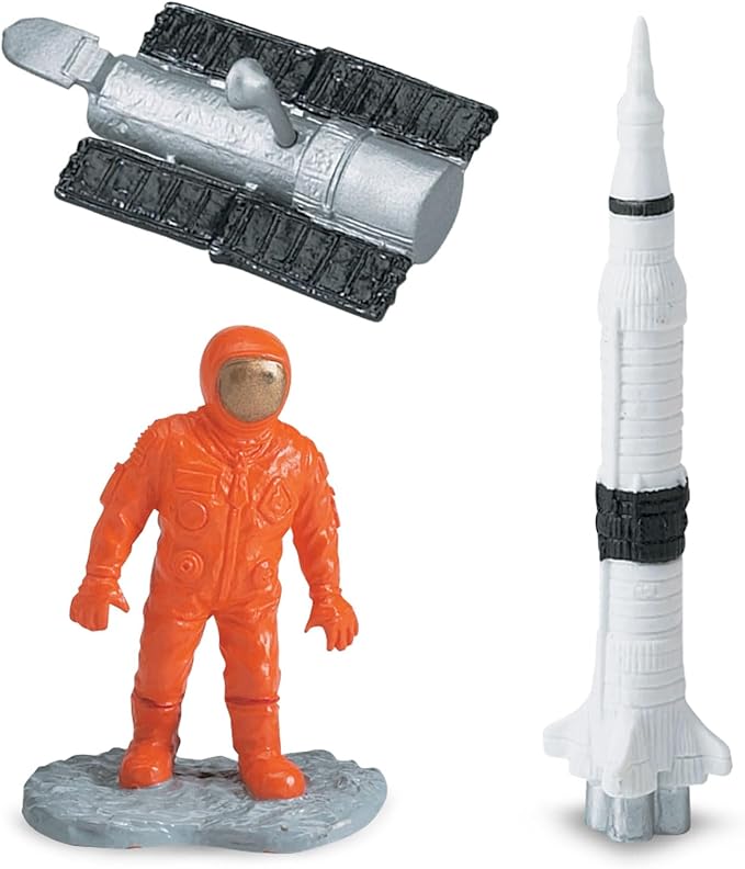 Safari Ltd Space TOOB With 10 Out Of-This-World Toy Figurines, Including 2 Astronauts, 1 Space Chimp, 6 Space Craft, And More! – For Ages 3 And Up