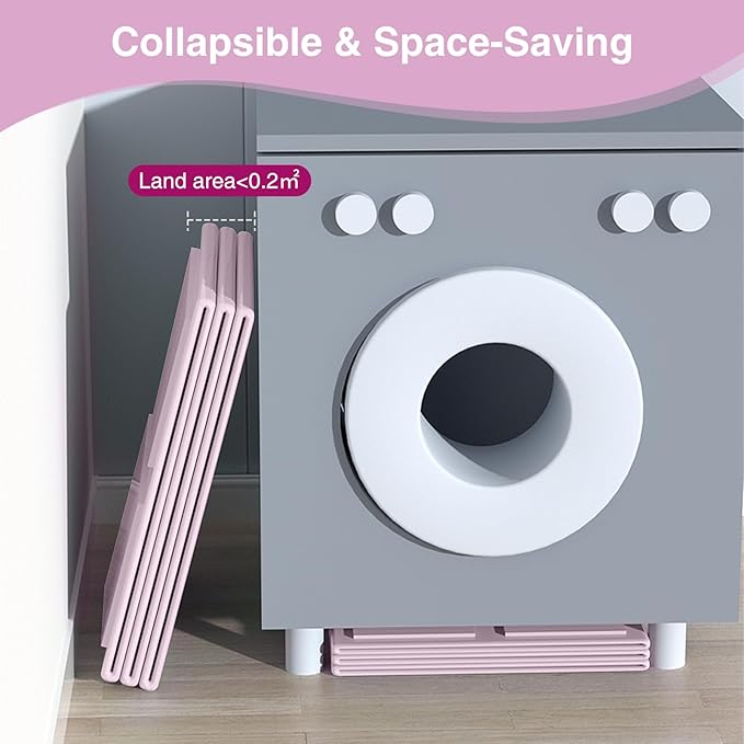 Portable Folding Baby Bath Tub, 29.5L x 17.7W x 9.8H inches, Suitable for 0-6 Years, Pink/Mint Green (Pink)