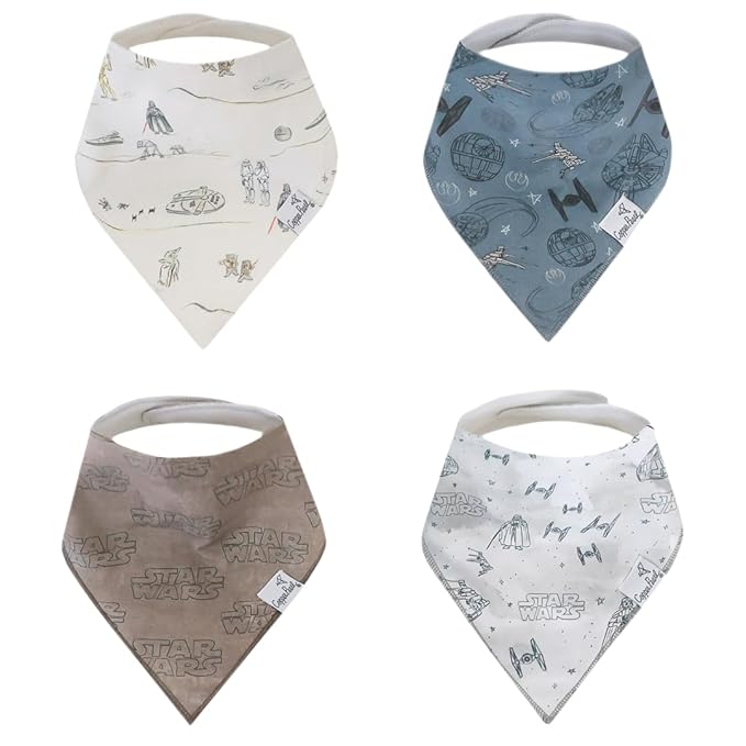 Baby Bandana Drool Bibs for Drooling and Teething 4 Pack Gift Set "Tatooine™" by Copper Pearl