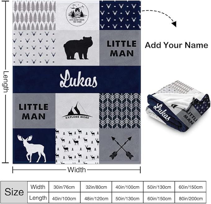 EVER2000 Personalized Baby Blanket for Girls, Custom Baby Blanket with Name, Soft & Fuzzy Newborn Receiving Blankets for Toddler, Customized Baby Gifts for Birthday Baby Shower