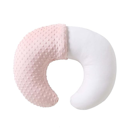 Nursing Pillow and Positioner, Breastfeeding, Bottle Feeding, Baby Sitting Support with Removable Ultra Soft Cover, Tummy Time Support for Baby Boys and Girls (Lightpink)