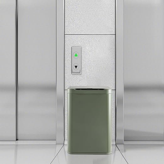 ELPHECO Stainless Steel Office Trash Can Motion Sensor Garbage Can Touchless Smart Trash Can Automatic Waste Bin for Kitchen, Office, Bathroom (Avocado Green, 5.5 Gallons)