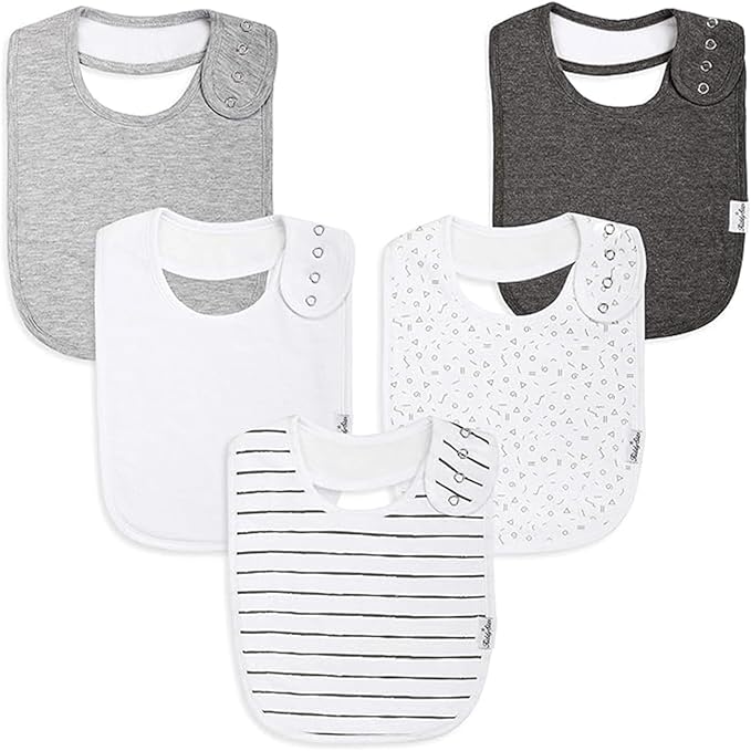 Organic Cotton Baby Bibs for Boys & Girls – Soft, Absorbent Teething & Drool Bibs - Adjustable Snaps for Toddlers