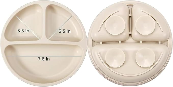 PandaEar 9-Piece Toddler Plates & Utensils Set, 3-Pack Suction Plates with 3 Spoons & 3 Forks, Silicone Baby Feeding Set