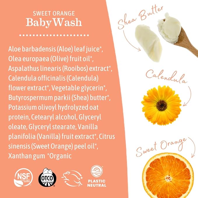Earth Mama Sweet Orange Baby Lotion | Moisturizing Body Lotion for Dry Skin, Newborn Baby Lotion Sensitive Skin Care, Face Lotion for Babies & Kids with Shea Butter, Calendula & Aloe, 8 Fl Oz