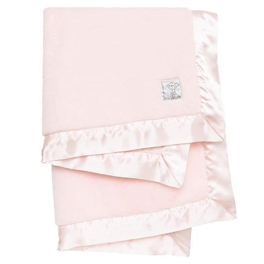 Little Giraffe Posh Mink Baby Blanket - Double-Sided Ultra Soft Plush Fabric, for New Moms, Newborn Must-Have for Girls, Cozy & Cuddly Comfort Blanket, 29" x 35", Pink