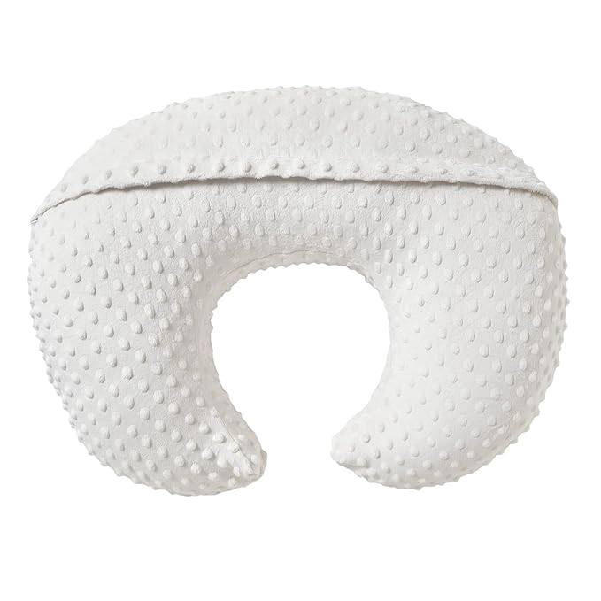 Nursing Pillow and Positioner, Breastfeeding, Bottle Feeding, Baby Sitting Support with Removable Ultra Soft Cover, Tummy Time Support for Baby Boys and Girls (White)