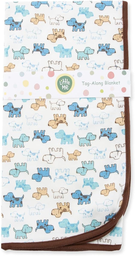 Little Me Blankets for Baby Boys' Cute Puppies Swaddling Receiving Blanket