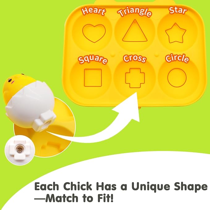 Egg Toys for Toddlers 1-3, Matching Eggs Set Color Sorting Sensory Educational Learning Fine Motor Skills Shape Sorter Baby Puzzle Travel Game Montessori Gift for 1 2 3 Year Old Kid Boy Girl