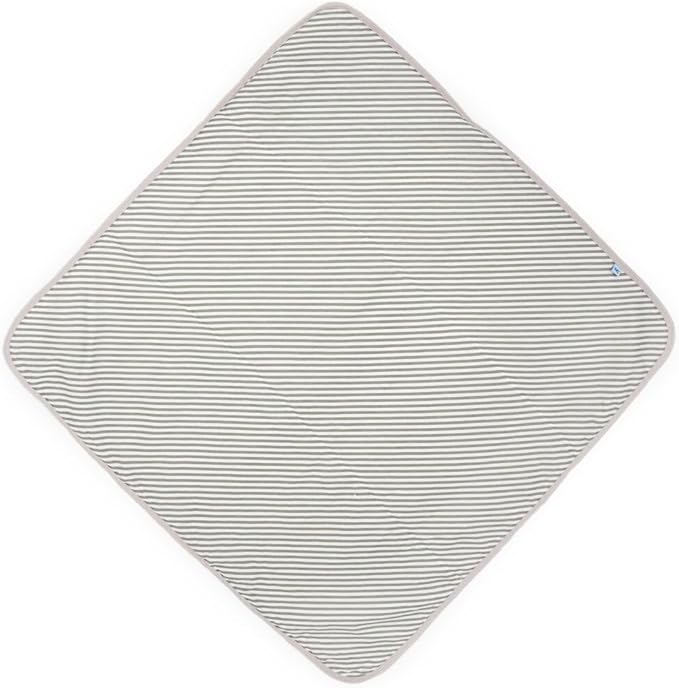 Little Unicorn Premium Infant Hooded Bath Towel| Soft & Absorbent Cotton & Terry Fabric for Newborns (Grey Stripe)