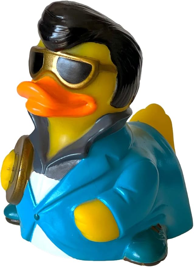 CelebriDucks - Blue Suede Duck - Floating Rubber Ducks - Collectible Bath Toy Gift for Kids & Adults of All Ages