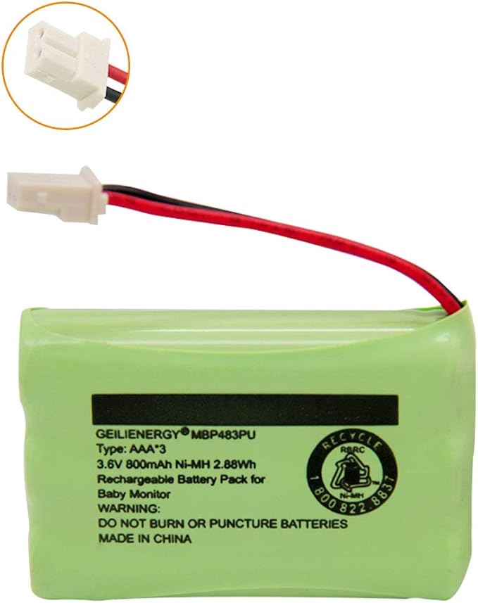GEILIENERGY 3.6V Battery Compatible with Motorola Baby Monitor MBP33XL,Also Compatiblre with BT188645/BT288645(1 Pack)