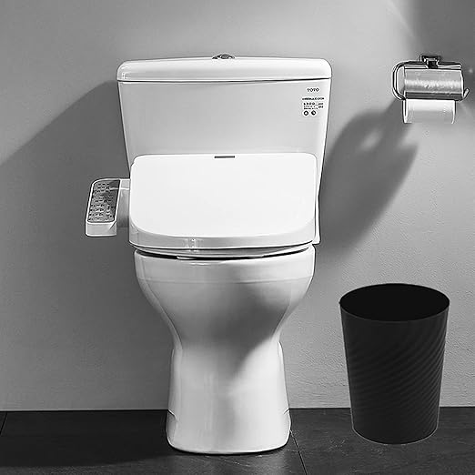 UUJOLY Plastic Small Trash Can Wastebasket, Garbage Container Basket for Bathrooms, Laundry Room, Kitchens, Offices, Kids Rooms, Dorms, (Black, 1.8 Gallon)