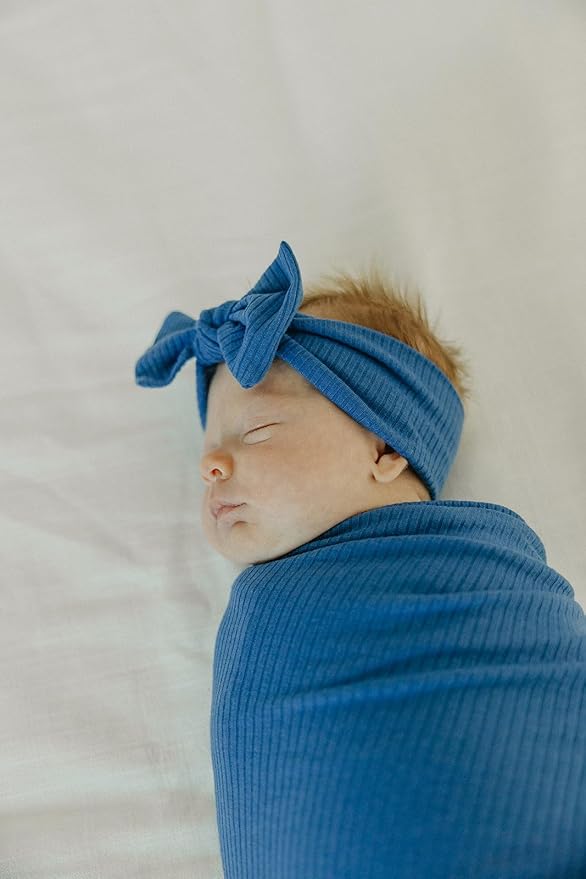 Copper Pearl Baby Swaddle Blanket - Premium Knit Baby Blanket, Large Soft Stretchy Receiving Blankets for Baby Boy and Girl, Swaddles for Newborn, Infant, and Toddler (Indigo)