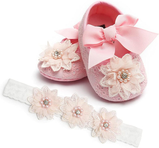 Baby Shoes Mary Jane Flats Non Slip Soft Sole Infant Toddler Sneakers First Walkers Party Christmas Dress Shoes