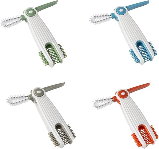 Chemimoso 3 in 1 Cup Lid Gap Cleaning Brush Set, Multifunctional Baby Bottle Cleaning Tools, Home Kitchen Crevice Cleaning Tools, 4Pcs