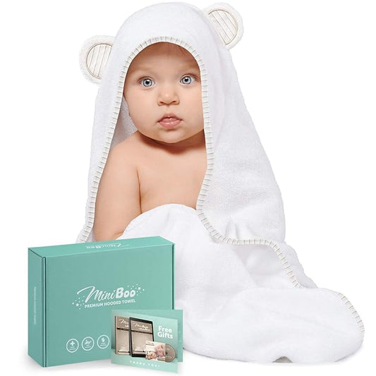 Hooded Baby Towels for Newborn - Super Soft Baby Bath Towels with Hood, Highly Absorbent Viscose Made from Bamboo Hooded Towel for Infant, Toddler and Kids, Baby Essentials