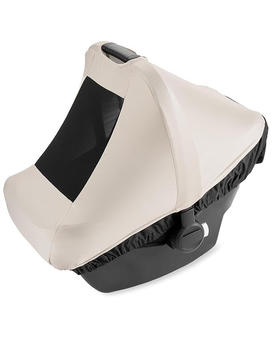 Skip Hop All Seasons Baby Car Seat Cover 4 in 1 Universal Fit with UPF40+ Sunshade and Water Resistant Fabric Oat
