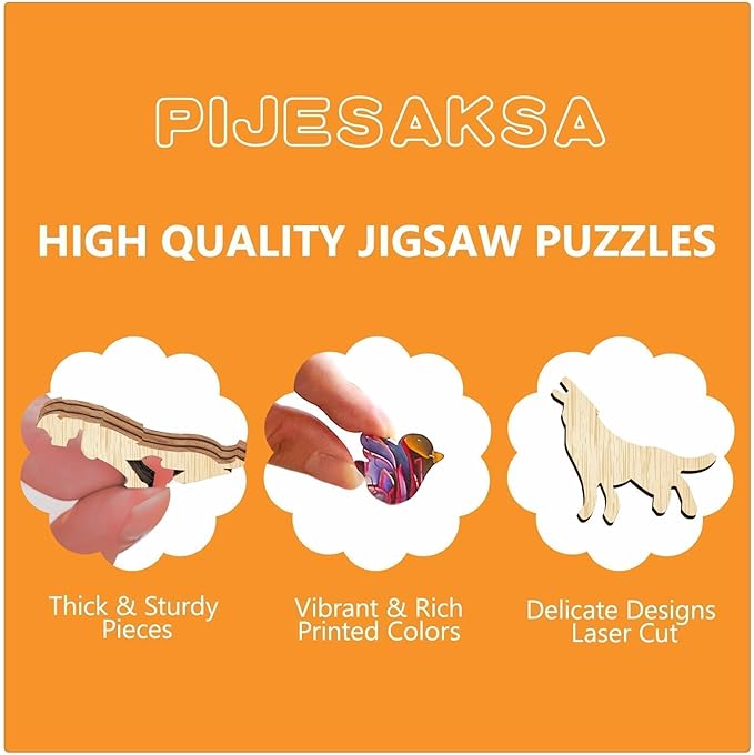 Wooden Puzzles for Adults - Flat Puzzle with 3D Visual Effect Horse Puzzle, Unique Shape Animal Wooden Puzzle, Unique Gift Ideas, Wood Puzzles Adult, Wall Art Puzzle Canvas (L-13.4*13.4in-275 Pieces)