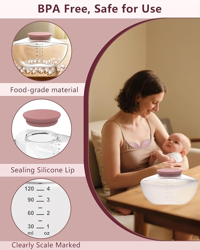 2pcs Breastmilk Container Compatible with Upgraded Mobile Flow | Upgraded M9, M9 Breast Milk Storage Bottle with Silicone Lip, BPA Free, Leak-Proof, Not Original Parts, 2packs Red Collector