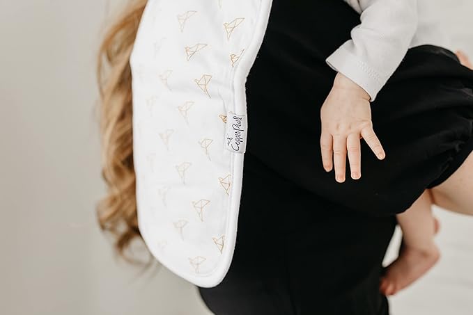 Copper Pearl Premium Baby Burp Cloths - 3-Pack Large Cotton Burp Cloths, Extra Soft Spit Up Rags with 3 Absorbent Layers, Perfect for Baby Boy and Baby Girl Gifts (21" x 10" Size, Haven Set)