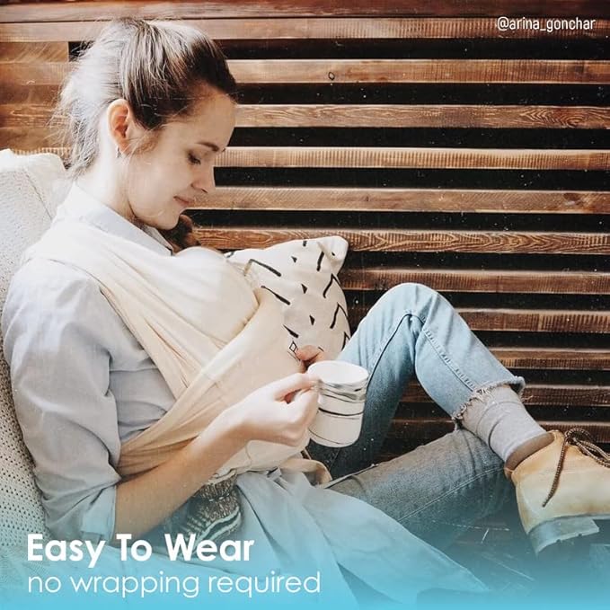 Organic Baby K'tan Baby Carrier 100% GOTS Certified Cotton: #1 Easy Pre-Wrapped 5 in 1 Baby Sling | Ready to Wear | Pillowy Soft Hands Free Infant Wrap | Newborn to Toddler up to 35lb (See Size Chart)