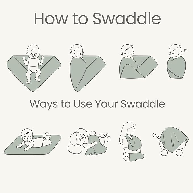 Konssy Muslin Swaddle Blankets for Boys Girls, 2 Pack Receiving Baby Blanket Large 47 x 47 inches, Soft Breathable Swaddling Wrap for Unisex Newborn (Navy, Grey)