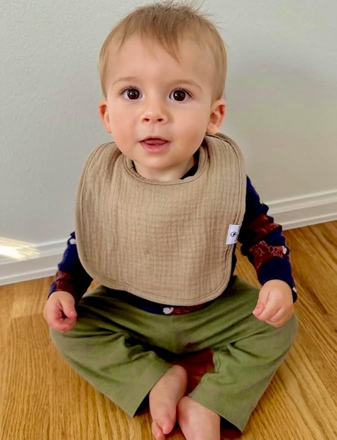 DiaperSquad's Baby Bibs for Drooling and Teething, Bibs for Boys, Baby Girl - Solid Cotton Baby Drool Bibs