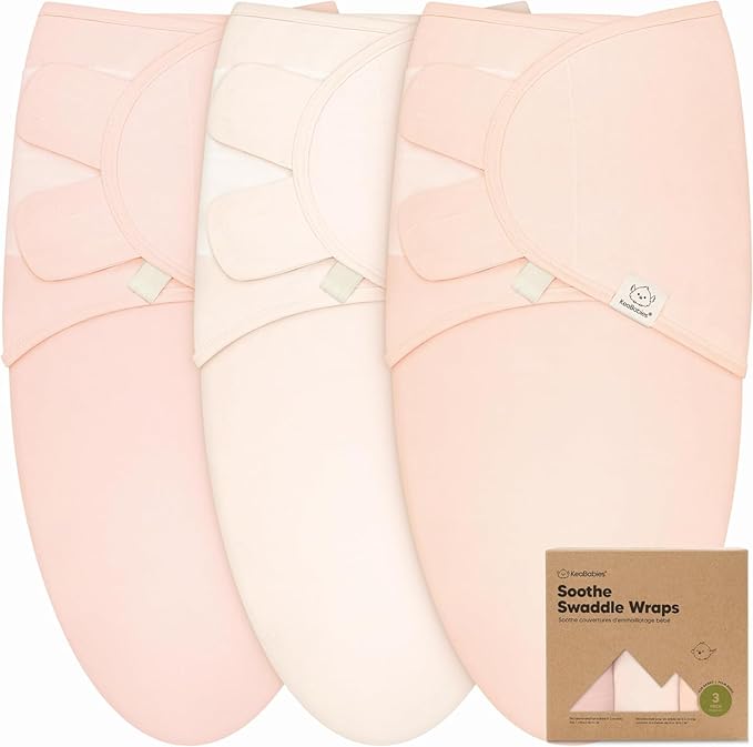 KeaBabies 3-Pack Organic Baby Swaddle Sleep Sacks - Swaddles for Newborns, Infant 0-3 Months, Baby Girls, Boys, Soft & Snug Newborn Sleep Sack, Nursery Swaddling Blankets (Angelic)