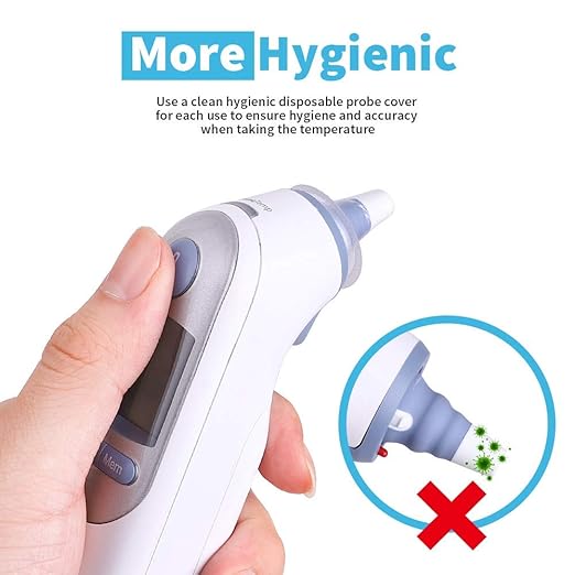 100pcs Ear Thermometer Probe Covers, Lens Filters, Refill Caps Compatible for All Braun Thermometer Models Digital Disposable Covers