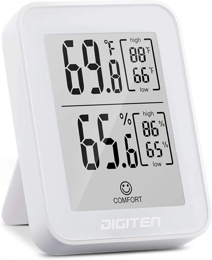 DIGITEN Digital Hygrometer Indoor Thermometer Humidity Meter Rare 360° HD E-Ink Screen Room Thermometer with Temperature and Humidity Monitor Mini Hygrometer Thermometer