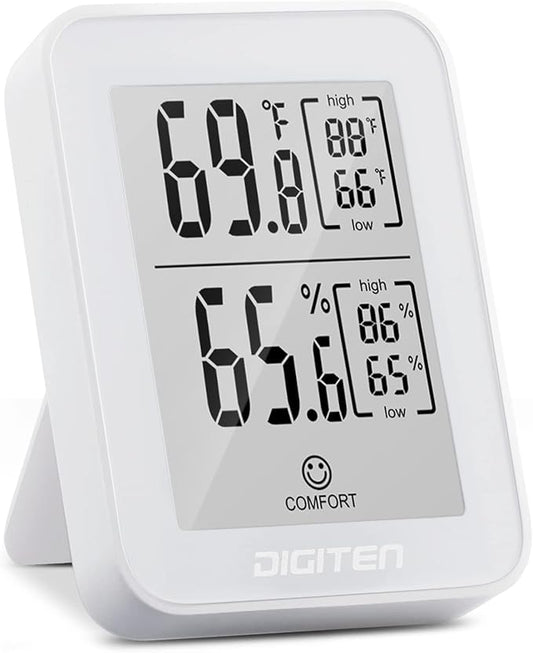 DIGITEN Digital Hygrometer Indoor Thermometer Humidity Meter Rare 360° HD E-Ink Screen Room Thermometer with Temperature and Humidity Monitor Mini Hygrometer Thermometer
