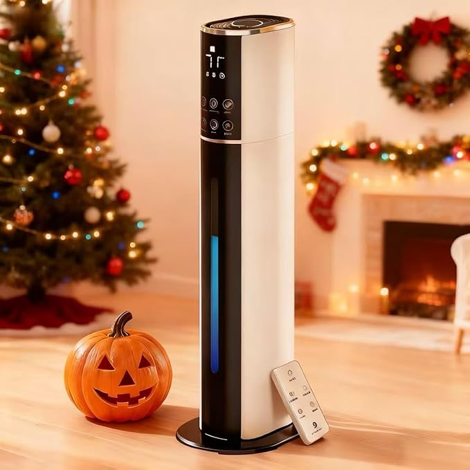 LUDATIDO Large Humidifier for Bedroom, 9L/2.5Gallon Cool Mist Humidifier with Humidistat, 360°Nozzle,350ML/H BigMist Level, Cover up to 550ft², Quiet 30db with essential oil diffuser