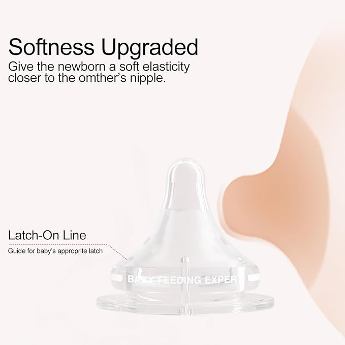 Natural Glass Baby Bottles Gentle & Extra Slow Flow, Newborn Breastfeeding Bottle with Anti Colic Nipple for 0 Months Babies, 3 Packs (White (5 Ounce), 1 Count (Pack of 3))