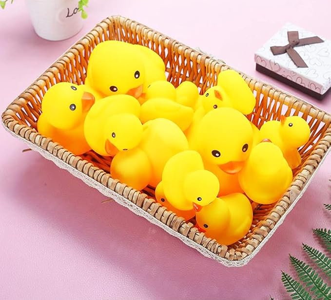 Yellow Rubber Ducks, 30pcs Preschool Small Bath Toys Bathtub Floating Duckies Gift for Baby Shower Infants Kids Toddler Party Decoration (Small)