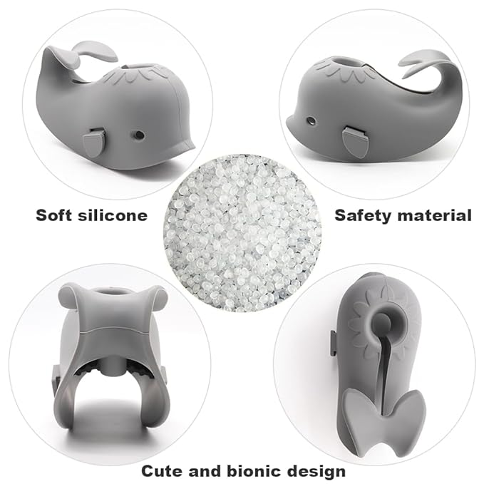 Baby Bathtub Faucet Cover, Baby Safety Protection Silicone Toys, Bath Spout Cover Baby Bathtub, Faucet Cover Baby Bathtub Silicone Whale for Kids, Toddler, Infant, Gifts for Children