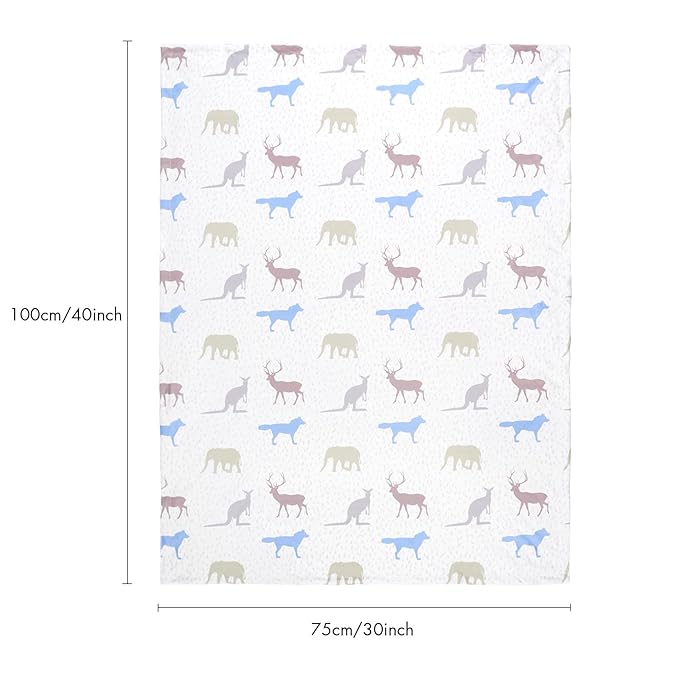 Soarwg Kids Baby Blanket Unisex Newborn, Super Soft Comfy, 100% Polyester Minky, 30 x 40 Inch, Green, Blue