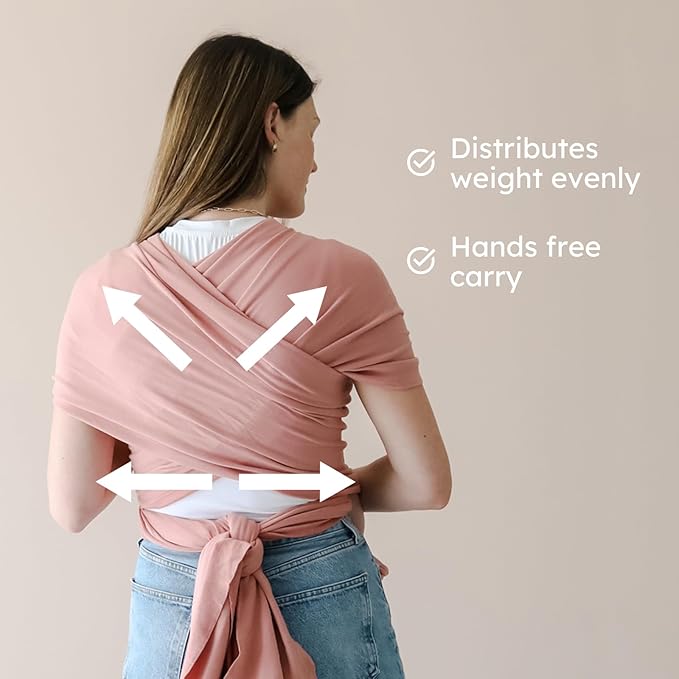 snuggle me Baby Wrap | Hands-Free Baby Wraps Carrier, Easy-Tie Baby Sling Carrier, Baby Carrier Wrap with Organic Cotton, Baby Wearing Wrap for Newborns from 0 to 18 Months (7-35 lbs) - Birch